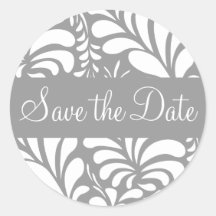 Save the Date Fern Flora Sticker Seal