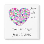 SAVE THE DATE - floral heart magnets