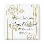 Save the Date Floral Swirls Magnet