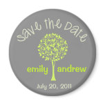 Save the Date Green/Grey Tree Magnet