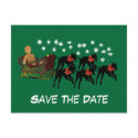 Save The Date Greyhound Christmas Holiday Postcard