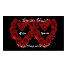 Save the Date - Heart of Red Roses.. Business Card Template