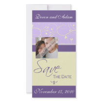 Save the Date Hearts & Swirls Wedding Photo Card