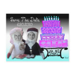Save The Date Insert Photo Doll & Cake Postcard