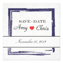 Save the Date Invitation -- Asian Blue Wedding