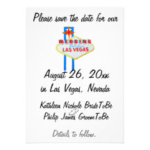 Save the Date Las Vegas Wedding Plans Custom Invitations