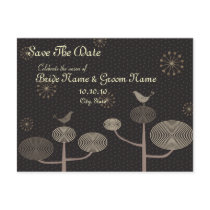Save The Date Love Bird Invitation Postcard