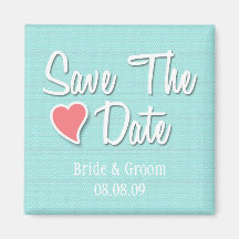 save the date magnet aqua