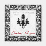 Save the Date Magnet Chandelier Black White