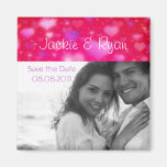 Save the Date Magnet Cute Hearts Photo Template