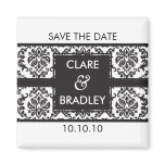 SAVE THE DATE :: magnet :: damask - black