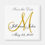 Save the Date Magnet First Names, Initials Gold