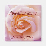 save the date magnet peach & pinky rose magnet