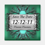 Save the Date Magnet teal green
