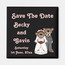 Save The Date Magnet Wedding Bears Collection