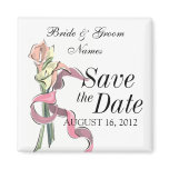 Save the Date Magnet Wedding Flower Ribbon Clipart