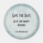 Save The Date Magnets Aged Blue Flowers