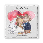 Save the Date Magnets Cute Wedding Cartoon