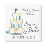 Save the Date Magnets Wedding Cake Couple Clipart