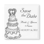 Save the Date Magnets Wedding Cake Couple Clipart