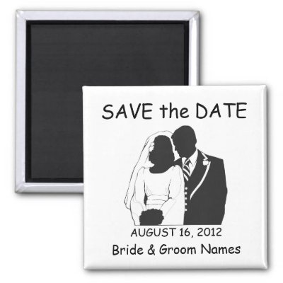 Fun Clipart Wedding Save the Date Magnets Customise with your wedding date