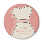 Save the date (names and date) Customisable - PINK magnets