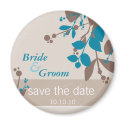 SAVE THE DATE :: nature - latte mocha teal magnets