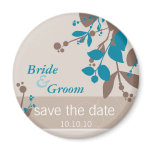 SAVE THE DATE :: nature - latte mocha teal magnets