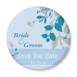 SAVE THE DATE :: nature - pale blue silver teal magnets