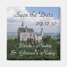 Save the Date Neuschwanstein Castle Refrigerator Magnet