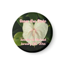 Save the Date Personalised Tropical White Flower