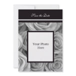 Save the Date Photo Announcement -- Rose Border invitations