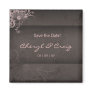 Save the Date Pink Brown Floral Fridge Magnet