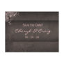Save the Date Pink Brown Floral Postcard
