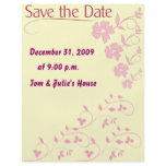Save the date Pink Floral Flyer