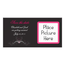 Save the Date! Pink heart Photo Card