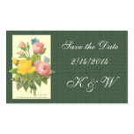 Save the Date Pink Yellow Vintage Roses Sticker
