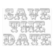 Save the Date Postcard in Silver Grey
