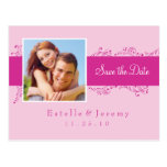 Save the Date Postcard Photo 03 Pink