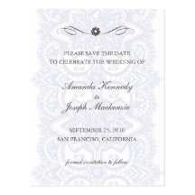 Save The Date Postcard-Vintage Blossom Lavender