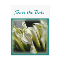 Save the Date postcard - White Calla Lilies