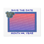 Save the date postcards, blue rose, add photo