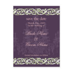 Save the Date postcards, chandelier swirls accent