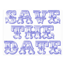Save the Date Postcards in Blue