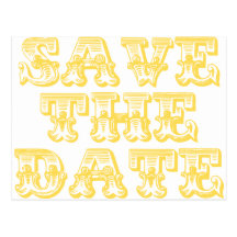 Save the Date Postcards in Yellow