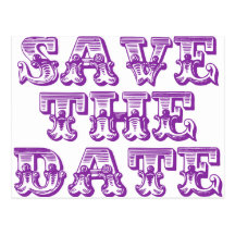 Save the Date Postcards Purple