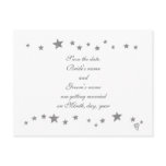 Save the date postcards, silver stars border