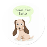 Save the date puppy dog stickers
