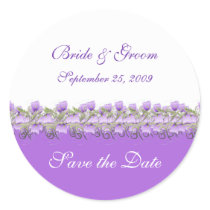 Save the Date - Purple Blooms Sticker