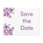 Save the date purple! postcards